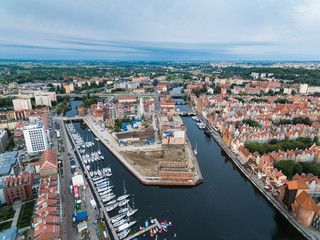 Fototapeta premium Old town of Gdansk, top view