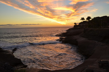 fiery sunset