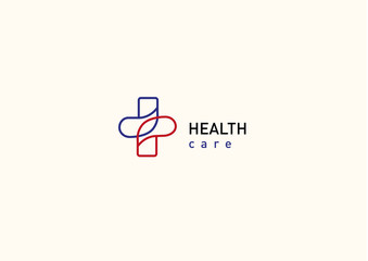 Bright logo on medicine and health, cross