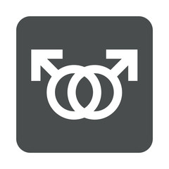 Icono plano homosexualidad en cuadrado gris