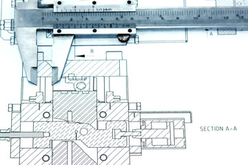 Engineering drawings with vernier caliper