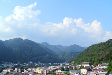 Fototapeta na wymiar 宮城県　鳴子温泉　街並み