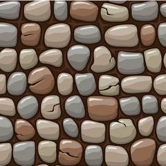 Colored old stone texture, vector cartoon seamless background