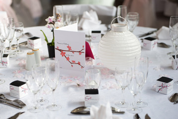 Déco table de mariage zen