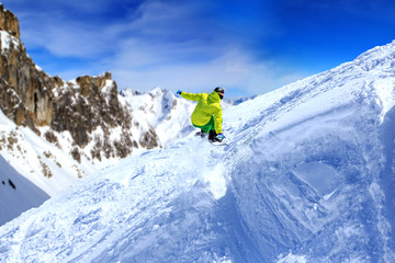 Naklejka na ściany i meble snowboarder in action