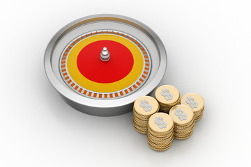 Casino wheels with gold coins