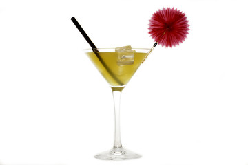 Orange cocktail on White background