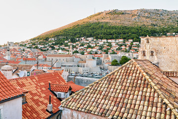 Red roof tile in Old city in Dubrovnik