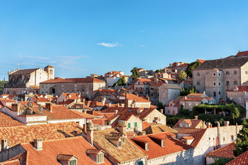 Fototapeta na wymiar Panorama to Old city Dubrovnik with red roof tile