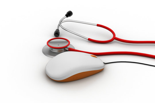 Computer mouse with stethoscope