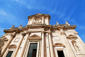 Facade of Dubrovnik Cathedral in Old city Dubrovnik