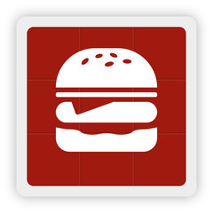 Red Icon Schaltfläche - Hamburger