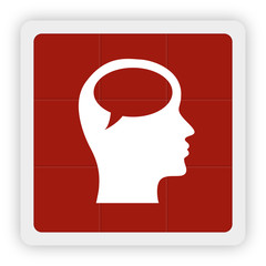 Red Icon Schaltfläche - Kopf mit Sprechblase