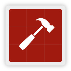 Red Icon Schaltfläche - Hammer