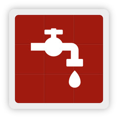 Red Icon Schaltfläche - Wasserhahn