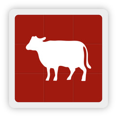 Red Icon Schaltfläche - Kuh
