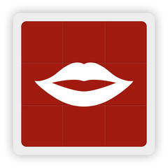 Red Icon Schaltfläche - Lippen
