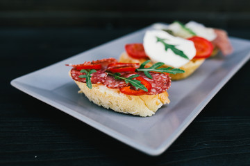 tasty food, luxury food, expensive restaurant, plate on the table