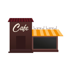 Street Cafe. Coffeeshop. City cafe. Flat design concept. Vector illustration