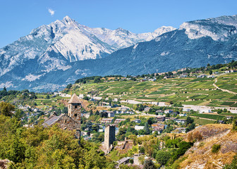 Fototapeta na wymiar Chapel of three saints at Sion capital Valais Switzerland