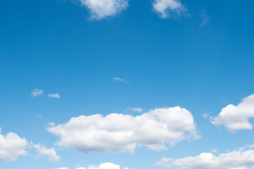 Open blue sky in clouds, sunny weather