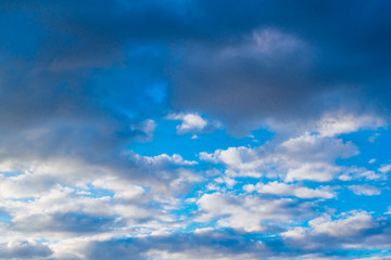 Fototapeta na wymiar Open blue sky in the clouds, before the storm
