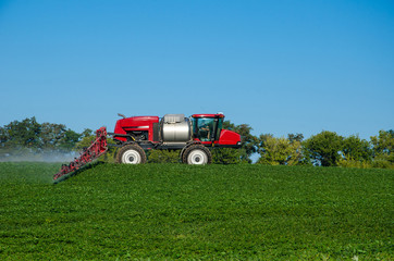 Fertilizer machine on the field