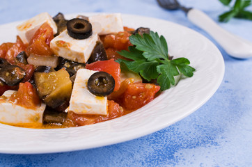 Vegetable salad with cheese