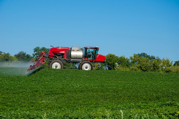Fertilizer machine on the field