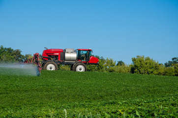 Fertilizer machine on the field