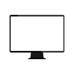 Modern electrical monitor for personal computer with white blank screen