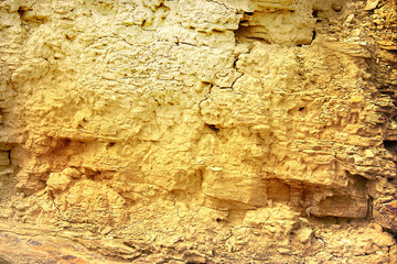 Textured yellow wall in the cracks with clay texture desert Wallpaper background for graphic design
