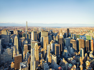 Aerial view of Midtown Manhattan NY America