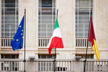 Italian Rome Commune and EU flag