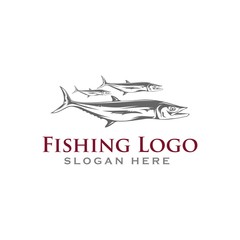 Fishing Logo design illustration  silhouette