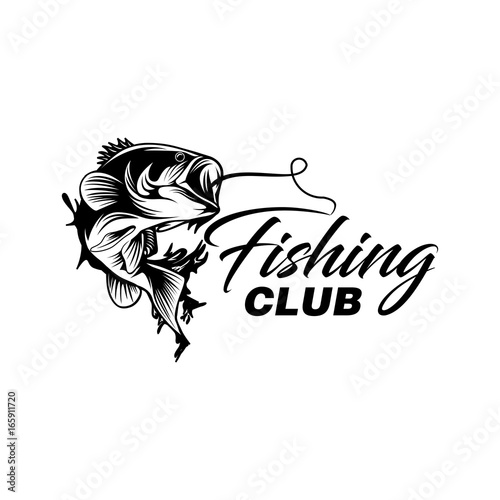 Download "Fishing Logo design illustration silhouette" Stock image ...