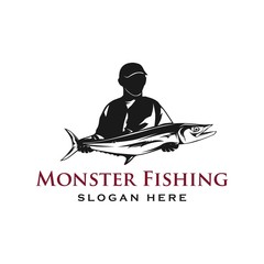 Fishing Logo design illustration  silhouette