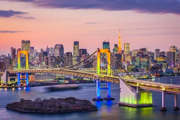 Poster Tokyo, Japan skyline on the bay. © SeanPavonePhoto