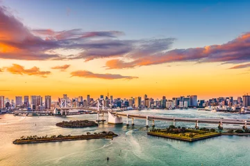 Fotobehang Tokyo, Japan skyline on the bay. © SeanPavonePhoto