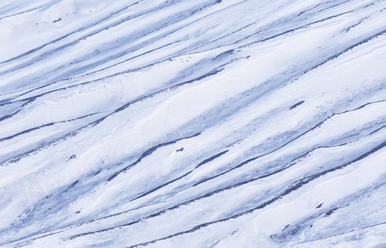Detail of  the snowy slopes of mount Etna, Sicily, Italy, Europe