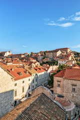 Fototapeta na wymiar Old city of Dubrovnik and red roof tile Croatia