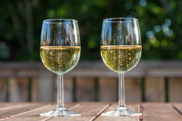 Two glasses with sparkling wine