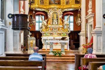 Interior of St Blaise Cathedral in Dubrovnik