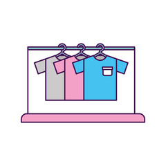 Laundry garments hanging icon vector illustration design