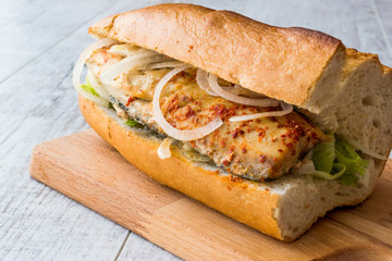 Turkish Balik Ekmek / Fish sandwich.