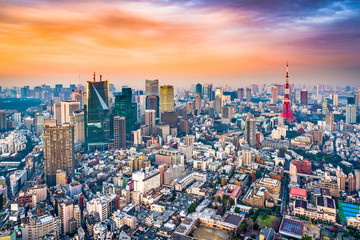 Naklejka premium Tokio Japonia Skyline