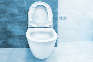 Close up of toilet bathroom interior