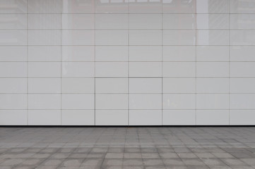 street wall background ,Industrial background, empty grunge urban street with warehouse brick wall