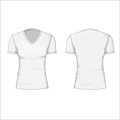 Woman T-shirt Cotton Clothing. Vector