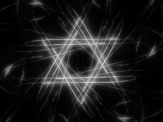 Jewish David star intensity map black and white